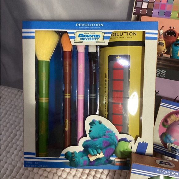 Revolution Disney Pixar Monsters University Makeup Set Bag Lips Powders & More - Picture 3 of 14